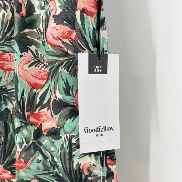NWT Goodfellow and Co Swim Trunk Tropical Flamingo Print Green Mens Size Medium - Picture 4 of 9